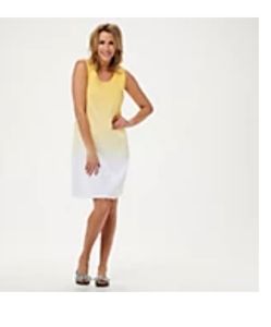 denim&Co French Terry Dip-Dye Scoop Dress NWOT